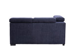 Nekoda Contemporary Sleeper Sectional Sofa with Storage and Ottoman Navy Blue Fabric(#BY-1284-5) 55520-ACME