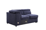 Nekoda Contemporary Sleeper Sectional Sofa with Storage and Ottoman Navy Blue Fabric(#BY-1284-5) 55520-ACME