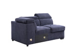 Nekoda Contemporary Sleeper Sectional Sofa with Storage and Ottoman Navy Blue Fabric(#BY-1284-5) 55520-ACME