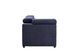 Nekoda Contemporary Sleeper Sectional Sofa with Storage and Ottoman Navy Blue Fabric(#BY-1284-5) 55520-ACME