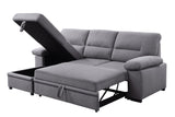 Nazli Contemporary Reversible Sleeper Sectional Sofa with Storage Gray Fabric(#YRM-21) 55525-ACME