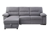 Nazli Contemporary Reversible Sleeper Sectional Sofa with Storage Gray Fabric(#YRM-21) 55525-ACME