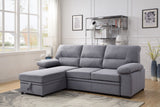 Nazli Contemporary Reversible Sleeper Sectional Sofa with Storage Gray Fabric(#YRM-21) 55525-ACME