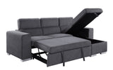 Natalie Contemporary Reversible Sleeper Sectional Sofa with Storage Gray Chenille(#FBY0319-5) 55530-ACME