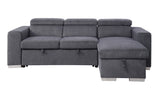 Natalie Contemporary Reversible Sleeper Sectional Sofa with Storage Gray Chenille(#FBY0319-5) 55530-ACME