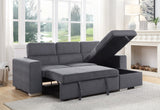 Natalie Contemporary Reversible Sleeper Sectional Sofa with Storage Gray Chenille(#FBY0319-5) 55530-ACME