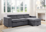 Natalie Contemporary Reversible Sleeper Sectional Sofa with Storage Gray Chenille(#FBY0319-5) 55530-ACME