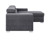 Natalie Contemporary Reversible Sleeper Sectional Sofa with Storage Gray Chenille(#FBY0319-5) 55530-ACME