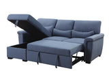 Haruko Contemporary Reversible Sleeper Sectional Sofa with Storage Blue Fabric(#YRM-14) 55540-ACME