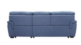 Haruko Contemporary Reversible Sleeper Sectional Sofa with Storage Blue Fabric(#YRM-14) 55540-ACME