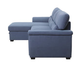 Haruko Contemporary Reversible Sleeper Sectional Sofa with Storage Blue Fabric(#YRM-14) 55540-ACME