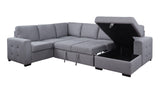 Nardo Contemporary Sleeper Sectional Sofa with Storage Gray Fabric(#YRM-21) 55545-ACME
