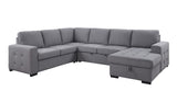 Nardo Contemporary Sleeper Sectional Sofa with Storage