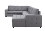 Nardo Contemporary Sleeper Sectional Sofa with Storage Gray Fabric(#YRM-21) 55545-ACME