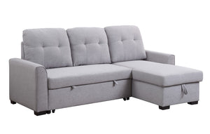 Amboise Contemporary Reversible Sleeper Sectional Sofa with Storage Light Gray Fabric(#YRM-18) 55550-ACME