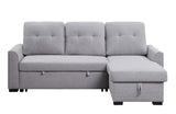 Amboise Contemporary Reversible Sleeper Sectional Sofa with Storage Light Gray Fabric(#YRM-18) 55550-ACME