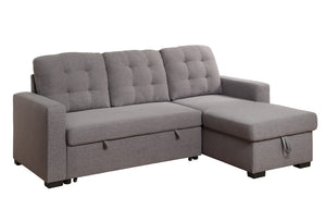 Chambord Contemporary Reversible Sleeper Sectional Sofa with Storage Gray Fabric(#YRM-21) 55555-ACME