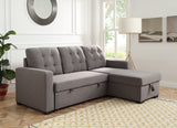 Chambord Contemporary Reversible Sleeper Sectional Sofa with Storage Gray Fabric(#YRM-21) 55555-ACME