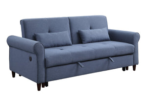 Nichelle Contemporary Sleeper Sofa Blue Fabric(#YRM-14) 55565-ACME