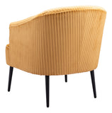 Zuo Modern Ranier 100% Polyester, Plywood, Steel Modern Commercial Grade Accent Chair Yellow, Black 100% Polyester, Plywood, Steel