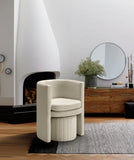 Selena Velvet / Engineered Wood / Foam Contemporary Cream Velvet Accent Chair and Ottoman Set - 25" W x 22.5" D x 30" H