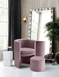 Selena Velvet / Engineered Wood / Foam Contemporary Pink Velvet Accent Chair and Ottoman Set - 25" W x 22.5" D x 30" H