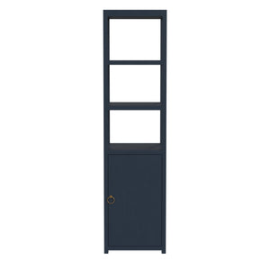 Butler Specialty Lark 3- Tier 1 Door Narrow Bookcase Etagere XRT Navy Blue Solid Acacia Wood, Acacia Veneer, Mdf 5565291-BUTLER