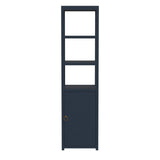 Butler Specialty Lark 3- Tier 1 Door Narrow Bookcase Etagere XRT Navy Blue Solid Acacia Wood, Acacia Veneer, Mdf 5565291-BUTLER