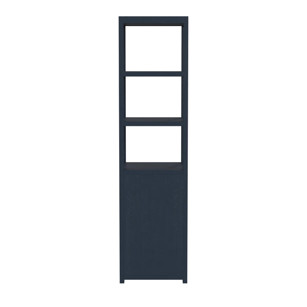 Butler Specialty Lark 3- Tier 1 Door Narrow Bookcase Etagere XRT Navy Blue Solid Acacia Wood, Acacia Veneer, Mdf 5565291-BUTLER