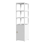 Butler Specialty Lark 3- Tier 1 Door Narrow Bookcase Etagere XRT White Solid Acacia Wood, Acacia Veneer, Mdf 5565304-BUTLER