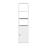 Butler Specialty Lark 3- Tier 1 Door Narrow Bookcase Etagere XRT White Solid Acacia Wood, Acacia Veneer, Mdf 5565304-BUTLER