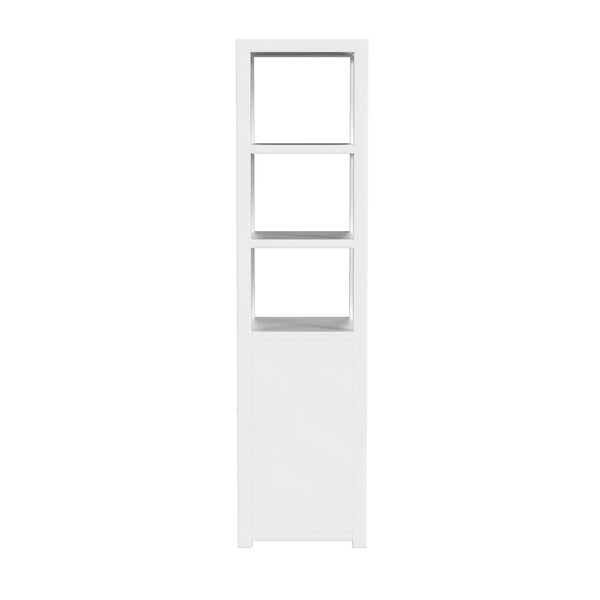 Butler Specialty Lark 3- Tier 1 Door Narrow Bookcase Etagere XRT White Solid Acacia Wood, Acacia Veneer, Mdf 5565304-BUTLER