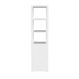 Butler Specialty Lark 3- Tier 1 Door Narrow Bookcase Etagere XRT White Solid Acacia Wood, Acacia Veneer, Mdf 5565304-BUTLER