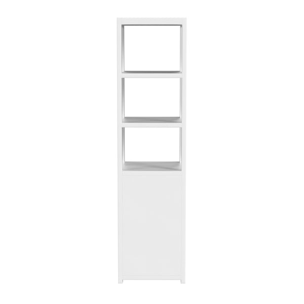 Butler Specialty Lark 3- Tier 1 Door Narrow Bookcase Etagere XRT White Solid Acacia Wood, Acacia Veneer, Mdf 5565304-BUTLER