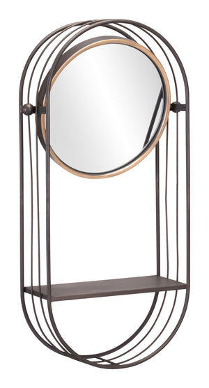 Zuo Modern Saroni Steel, Glass Modern Commercial Grade Mirror Gray Steel, Glass