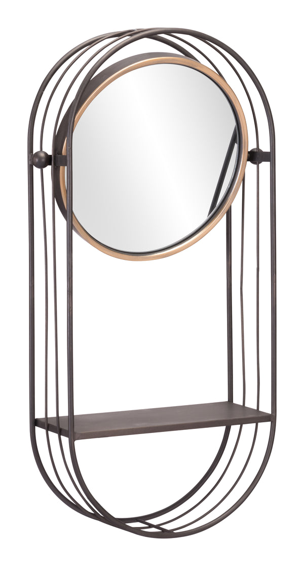 Zuo Modern Saroni Steel, Glass Modern Commercial Grade Mirror Gray Steel, Glass