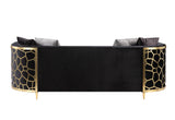 Fergal Contemporary Sofa with 4 Pillows Black Velvet(Code#cc-29, Cost: 19 RMB/m) 55665-ACME