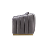 Elchanon Contemporary Sofa with 2 Pillows Gray Velvet(Code#MJ7-13, Cost: 17 RMB/m) 55670-ACME