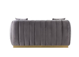 Elchanon Contemporary Loveseat with 2 Pillows Gray Velvet(Code#MJ7-13, Cost: 17 RMB/m) 55671-ACME