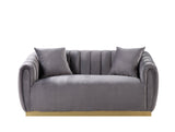 Elchanon Contemporary Loveseat with 2 Pillows Gray Velvet(Code#MJ7-13, Cost: 17 RMB/m) 55671-ACME