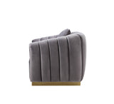 Elchanon Contemporary Loveseat with 2 Pillows Gray Velvet(Code#MJ7-13, Cost: 17 RMB/m) 55671-ACME