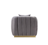 Elchanon Contemporary Chair with Pillow Gray Velvet(Code#MJ7-13, Cost: 17 RMB/m) 55672-ACME