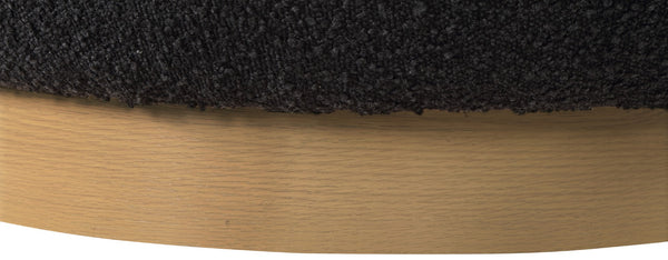 Calais Boucle Fabric / Oak Veneer / Plywood / Foam Contemporary Black Boucle Fabric Accent Chair - 33.5" W x 31" D x 31.5" H