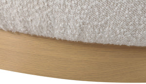 Calais Boucle Fabric / Oak Veneer / Plywood / Foam Contemporary Cream Boucle Fabric Accent Chair - 33.5" W x 31" D x 31.5" H