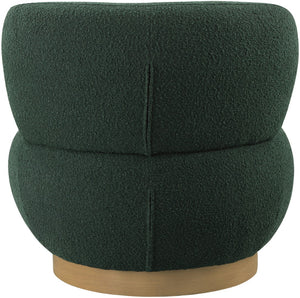 Calais Boucle Fabric / Oak Veneer / Plywood / Foam Contemporary Green Boucle Fabric Accent Chair - 33.5" W x 31" D x 31.5" H