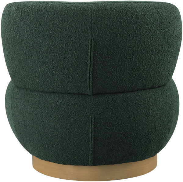 Calais Boucle Fabric / Oak Veneer / Plywood / Foam Contemporary Green Boucle Fabric Accent Chair - 33.5" W x 31" D x 31.5" H