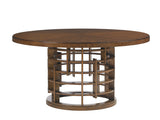 Island Fusion Meridien Round Dining Table With Wooden Top