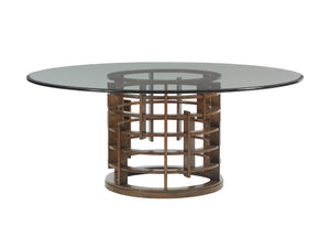 Island Fusion Meridien Round Dining Table With 72 Inch Glass Top