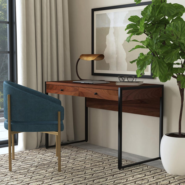 Butler Specialty Drake 2-Drawer Walnut Writing Desk XRT Walnut Mdf,  walnut veneer, steel 5574421-BUTLER