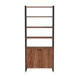 Butler Specialty Drake 73" Two Door Walnut Bookcase XRT Brown Mdf veneer Walnut+steel 5575421-BUTLER